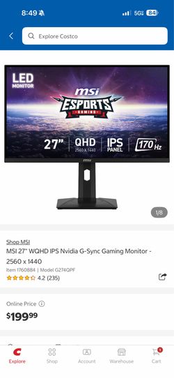 Two MSI G274QPF Gaming Monitors - $150