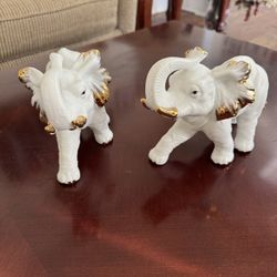 Porcelain Elephant With Gold Trimming 