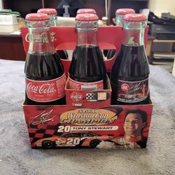 Tony Stewart #20 six pack 8oz Coca-Cola Bottles - Collectibles