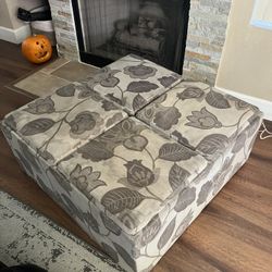 Large Gray Storage Ottoman 