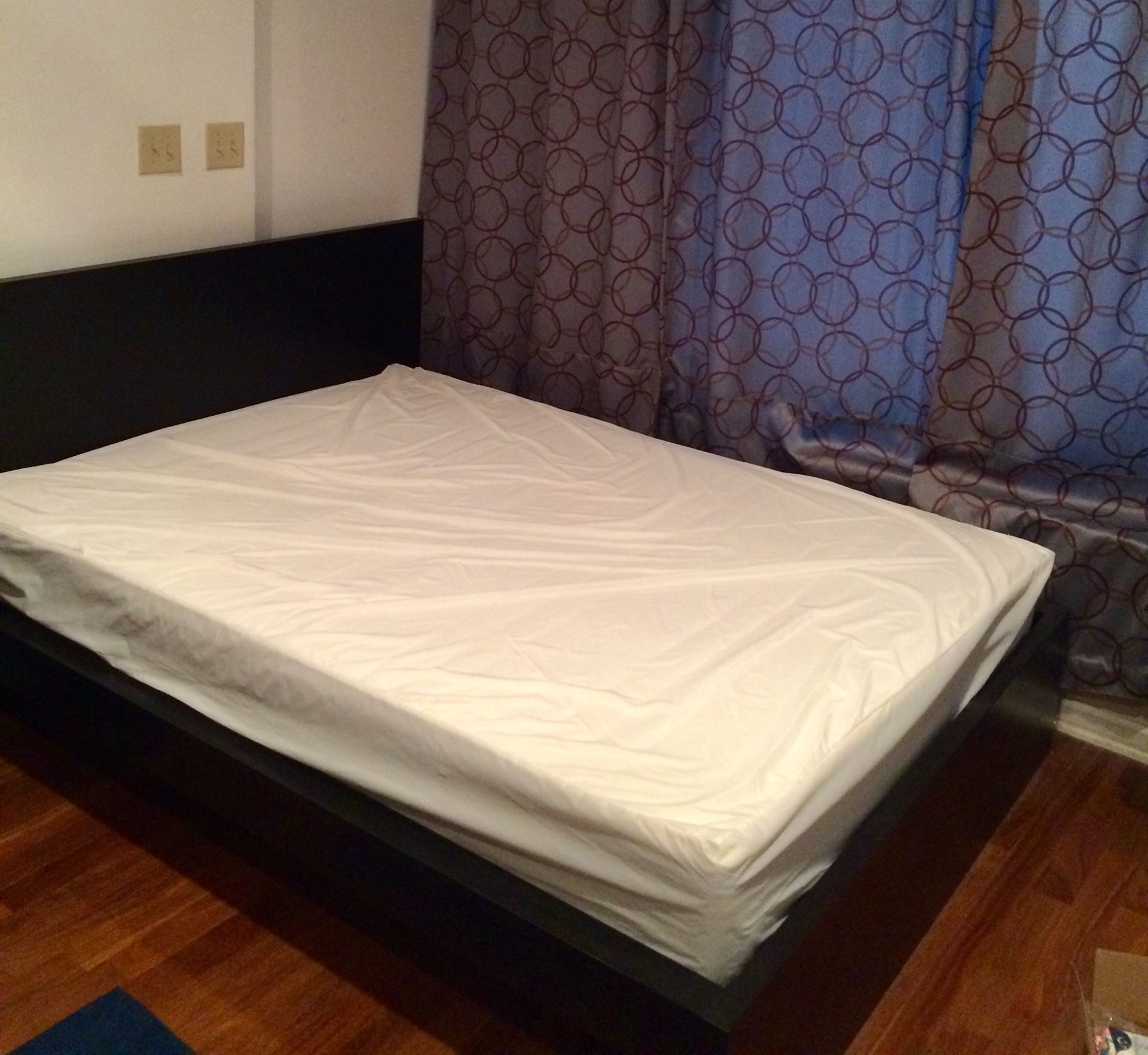 Queen bed frame plus firm mattress