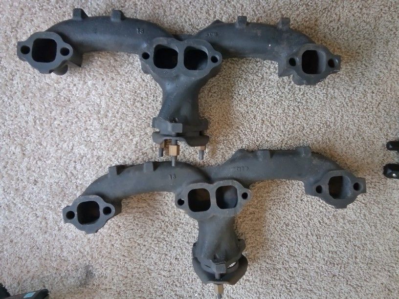 Chevy 350 Intake Manifold And New Never Bolted On Exhaust Manifold for