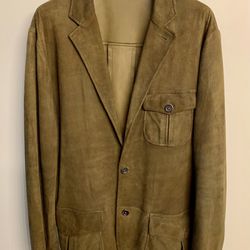 Polo - Ralph Lauren Suede Leather Jacket 100% Genuine Leather 