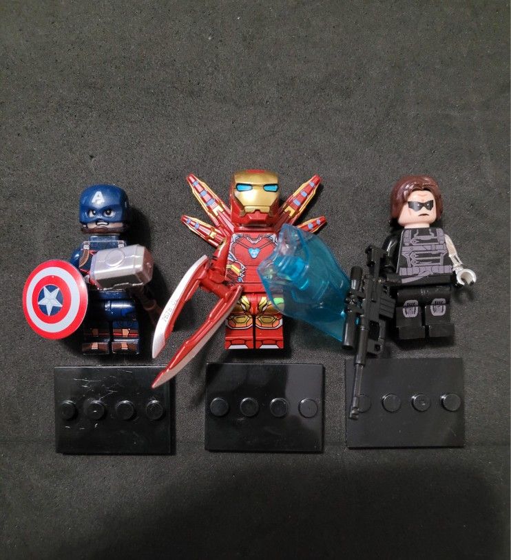 New Marvel Captain America, Ironman & Winter Soldier mini figure set