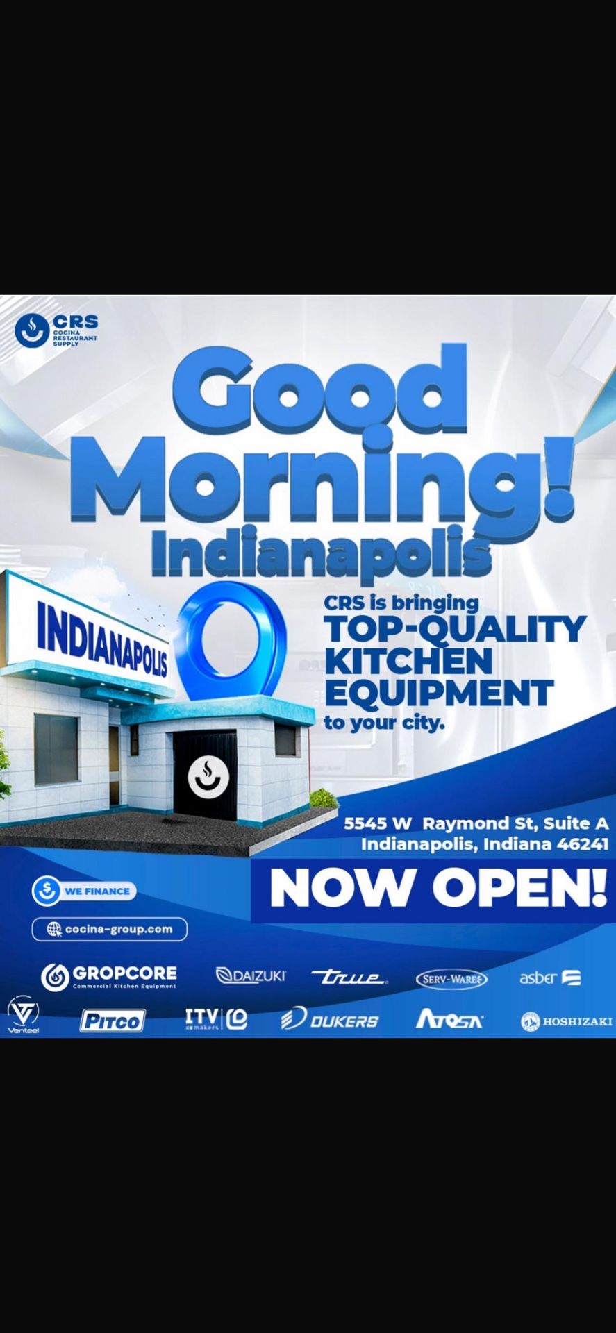 Good Morning Indianapolis…. We Are Open!