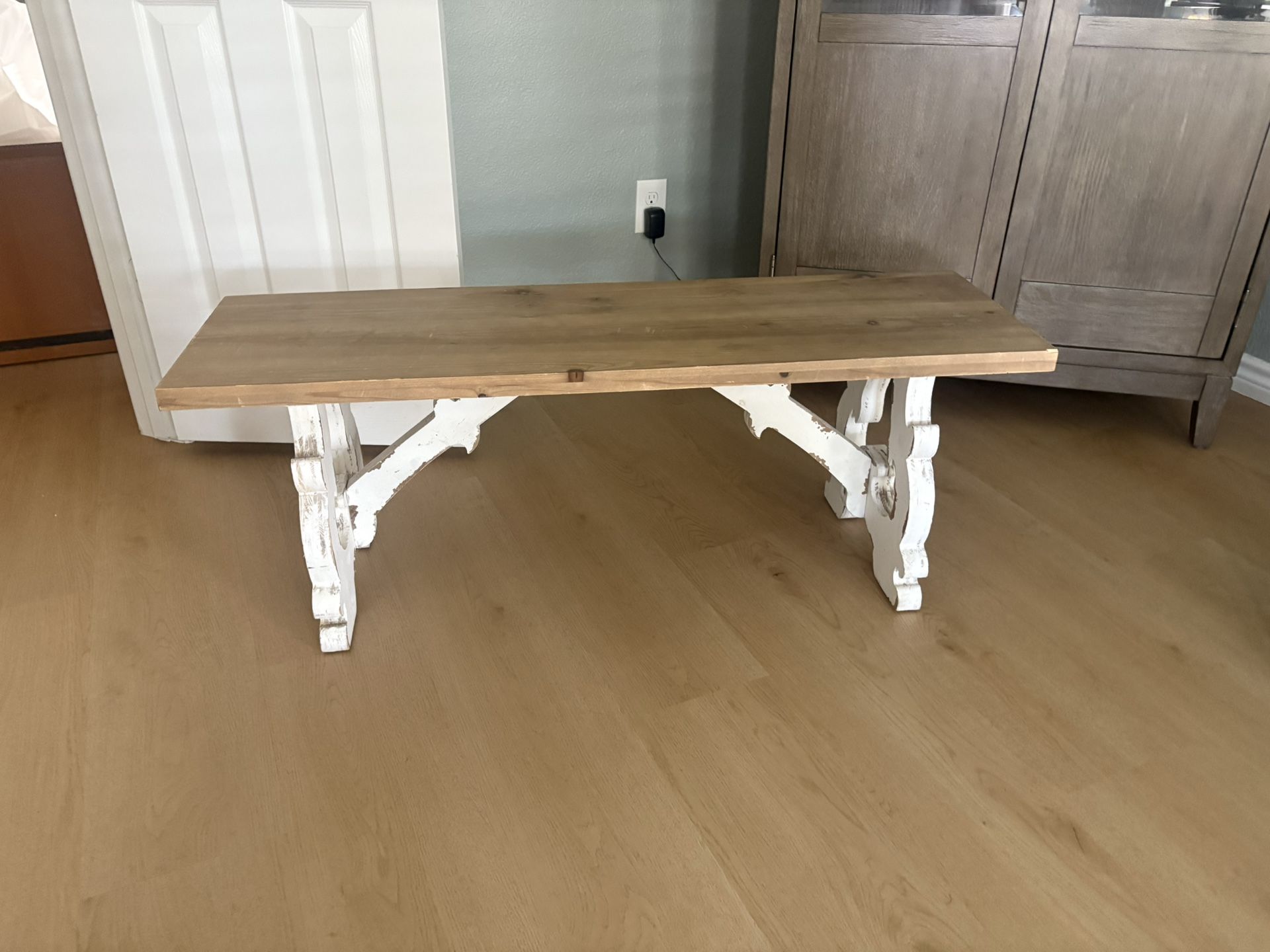 Wood Farmhouse Style Bench