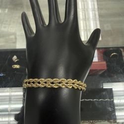 14kt Double Rope Unique Gold Bracelet 