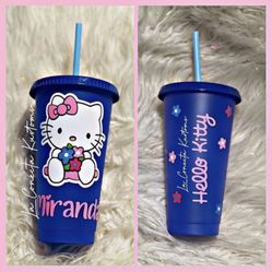 Brand new custom hello kitty cold cup.