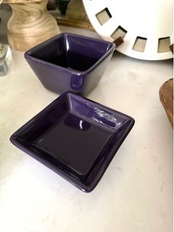 Hard to Find ! Vintage Pampered Chef Simple Additions Eggplant Purple 2 piece lot