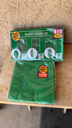 HAPPY BIRTHDAY PLASTIC SPOONS,KNIVES,FORKS AND NAPKINS $8