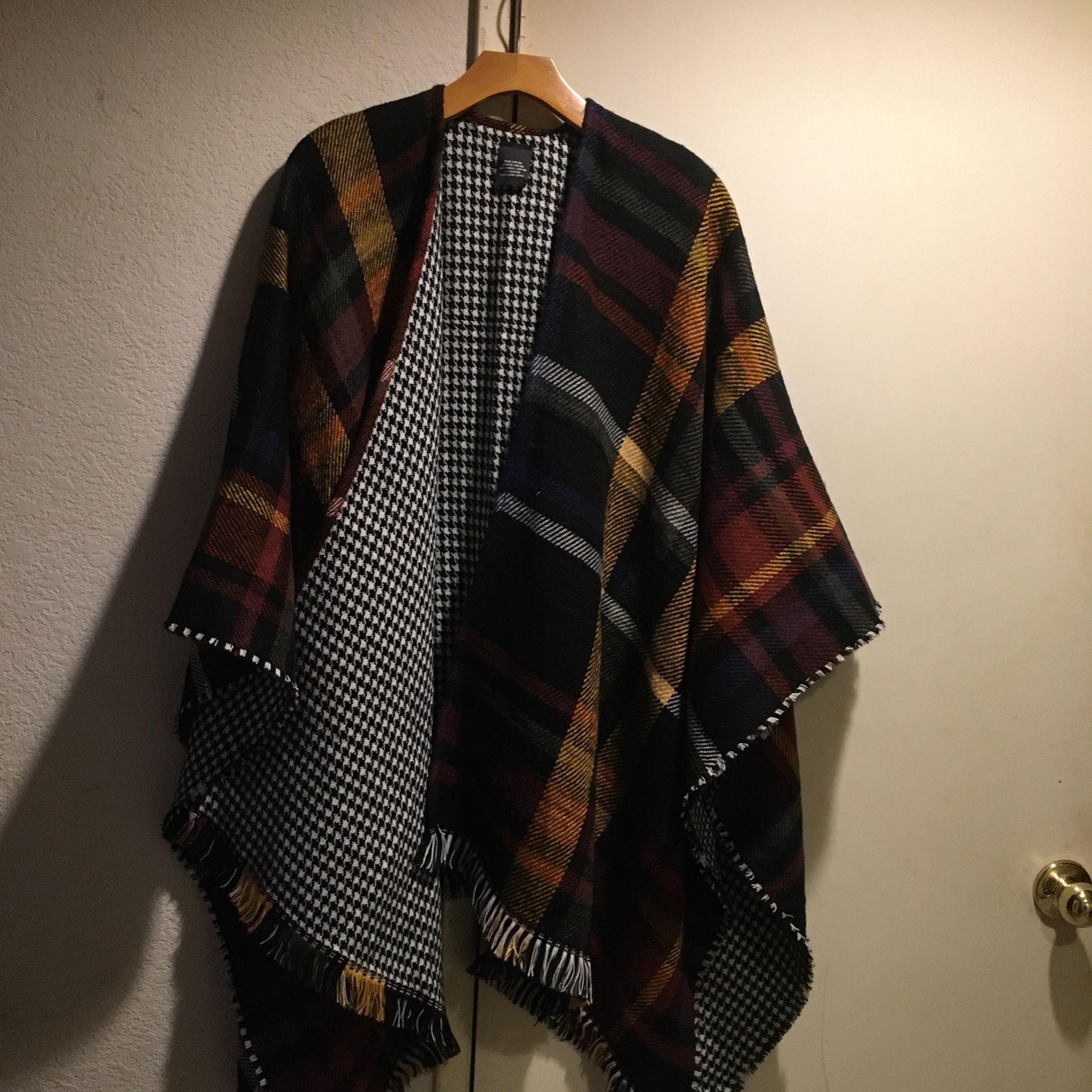 Bicolor, Poncho, One Size, Acrylic