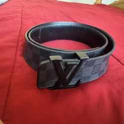 Louis Vuitton Damier Graphite Belt - Black LV Buckle - Authentic