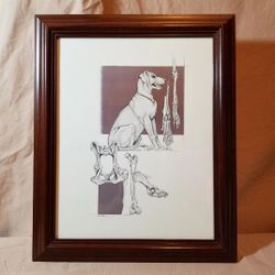 Canine Anatomic Veterinary Picture Dog Skeleton VTG Art Gothic Halloween Horror