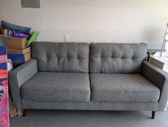 Modern Gray Mid-Century Sofa