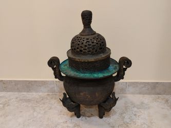 Vintage Chinese Large Metal Incense Burner