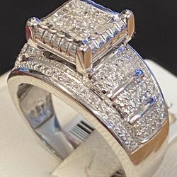 Diamond Silver Engagement Ring