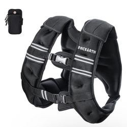 16 LBS Pacearth Weighted Vest for walking,Body Weight Vests for Women, Men with Arm Strap Phone Pouch