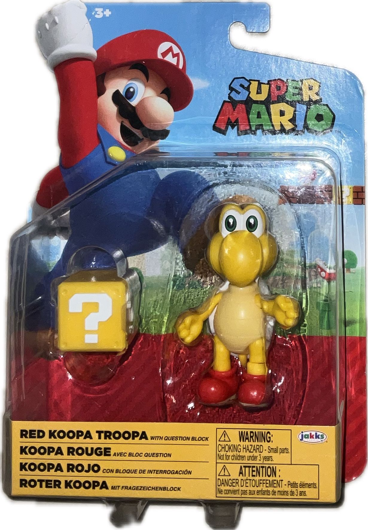 RED KOOPA TROOPA Super Mario Jakks Pacific 4" Figure with Question Block