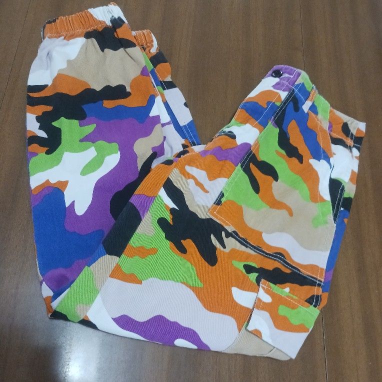 Forever 21 Cargo Joggers Pants Bright Camouflage Activewear Utility Med Y2k