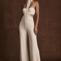 12th tribe Lace Ivory Jumpsuit 
