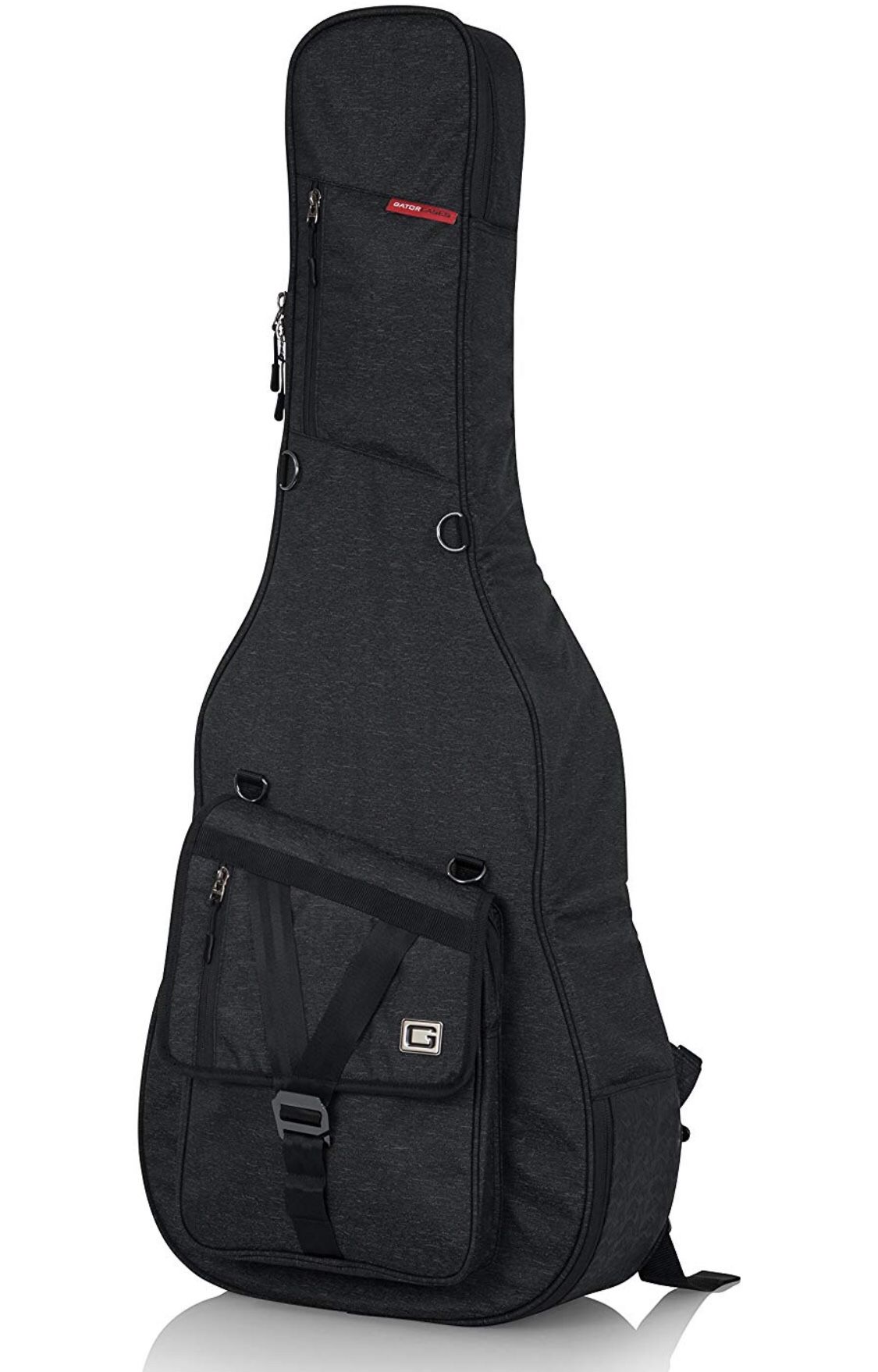 Gator Cases Transit Series Acoustic Guitar Gig Bag; Charcoal Black Exterior (GT-ACOUSTIC-BLK)