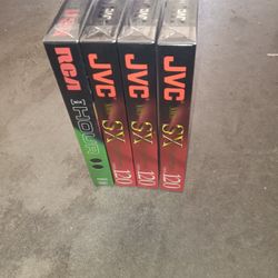 Lot of 1 Sealed VHS Tapes RCA / 3 JVC T-120 SX HI-FI Recordable Blank Cassette