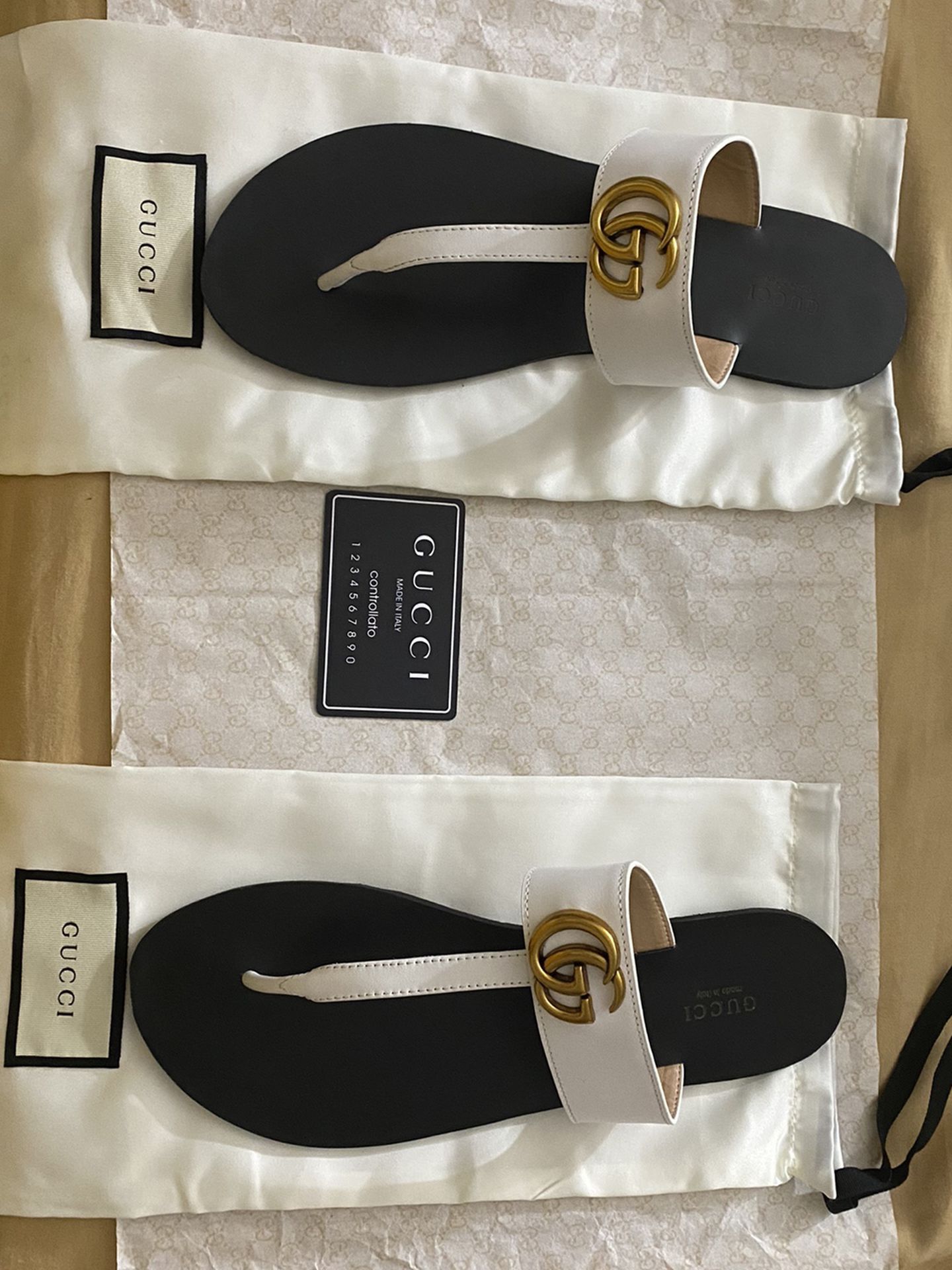 Authentic Gucci Sandals (white) Size 42
