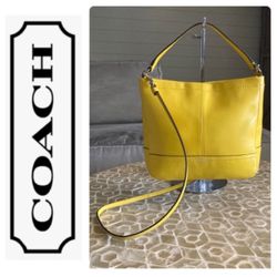 COACH sunshine yellow convertible leather cross body bag