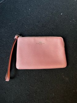 Coach Pink Leather Wristlet Clutch