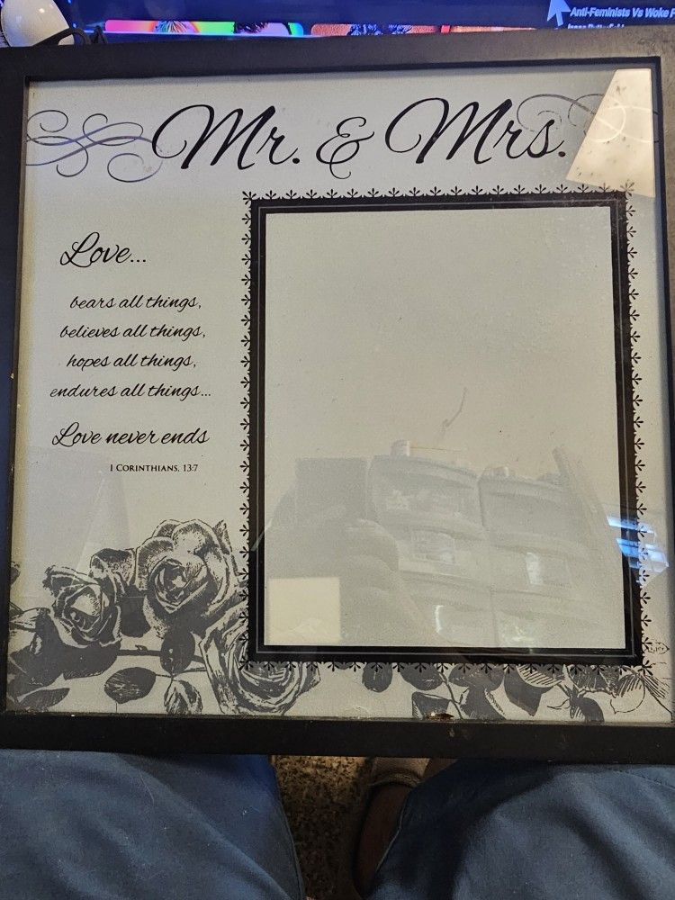 Mr And Mrs Glass Pic Frame