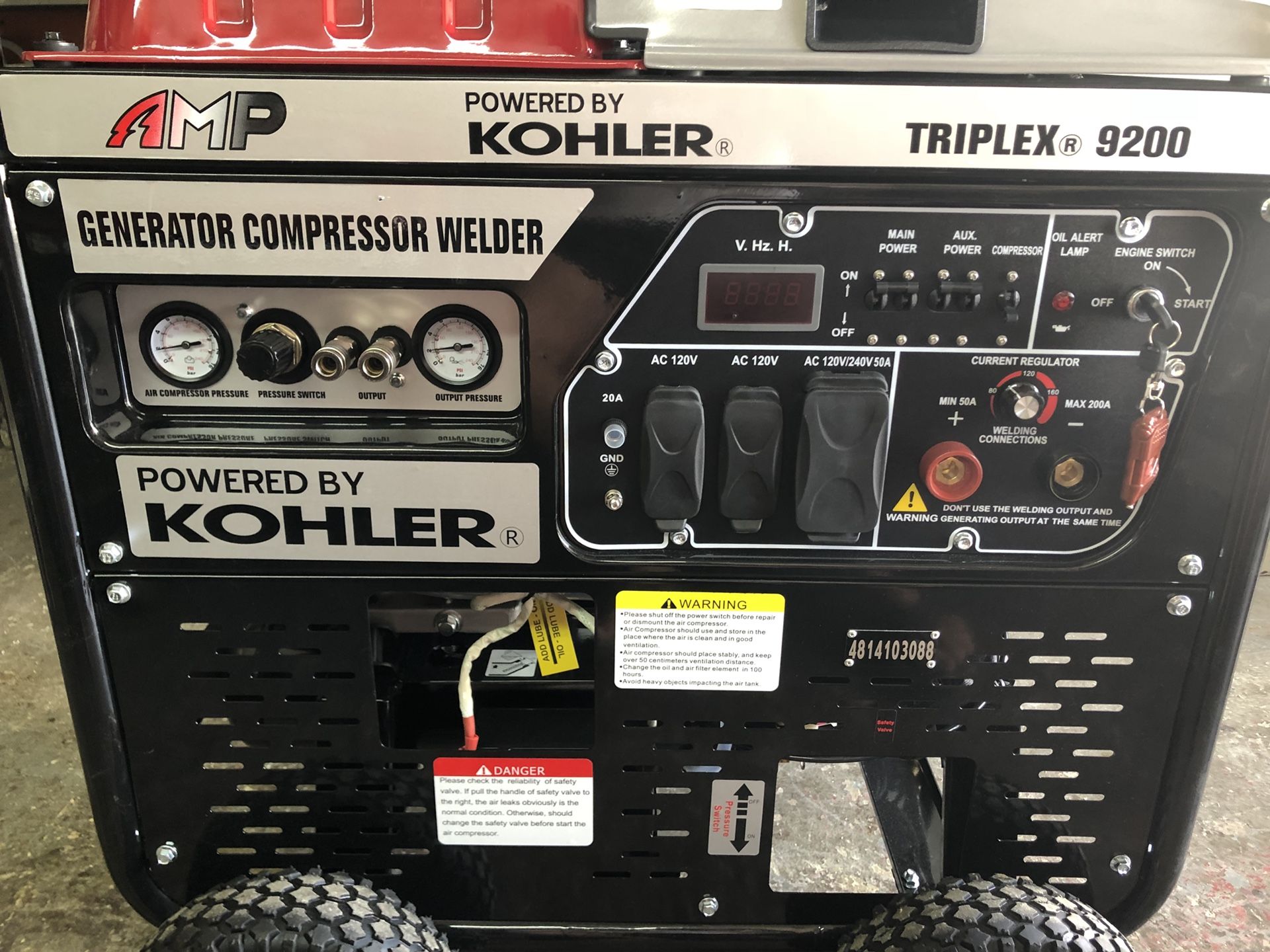 Brand New Kohler 9200 Triplex 3 in 1 Generator, Welder & Air Compressor