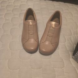 Earth Dusty Pink Leather Slip-On Comfort Shoes Rapid Toma Sz 9M