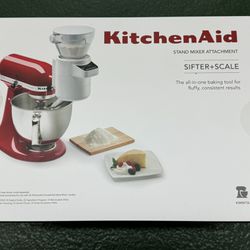 NEW! Kitchen Aid KSMSFTAQ Sifter + Scale Attachment, White