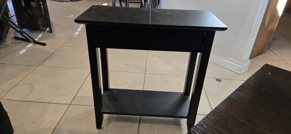 Dark wood Sofa end table