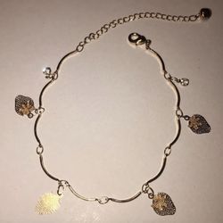 Gold Plated Anklet with Strawberry Charms