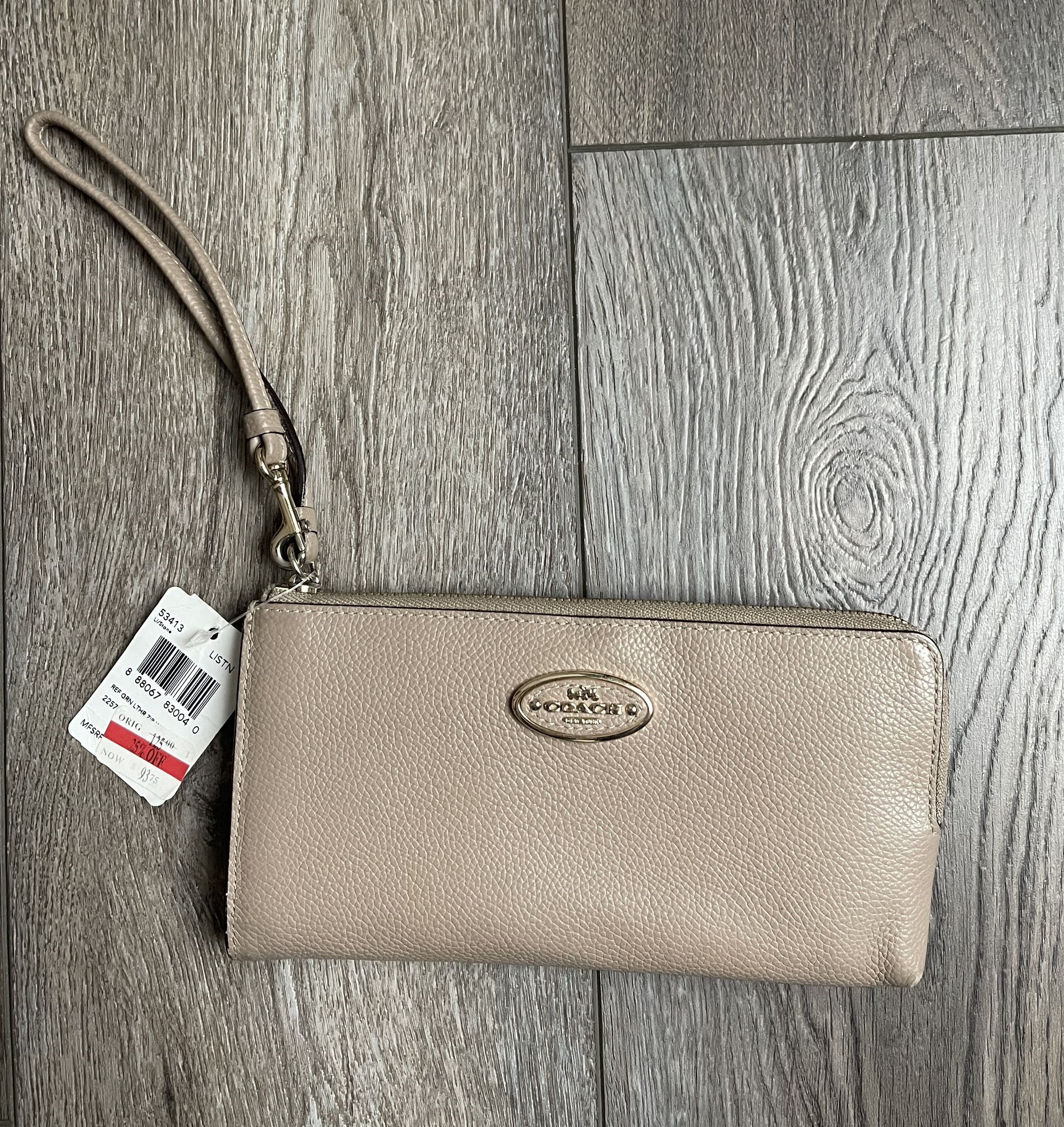 Coach Wristlet/ Wallet Taupe/ Tan with tags