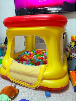 3-in-1 Inflatable Bounce House for Toddlers, Ball Pit & Trampoline, Inflatable Bouncy House