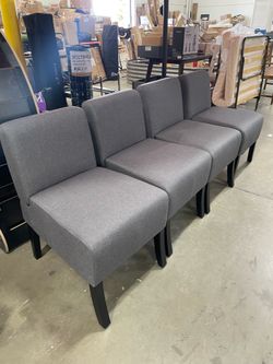 Assembled New Armless Accent Chair Set of 4, Upholstered Living Room Chair with Rubber Wood Legs, Modern Slipper Side Chair