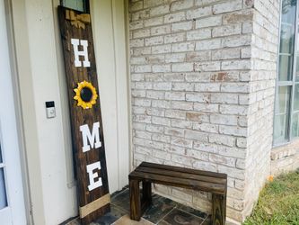 6ft Home Wood Sign With Matching Bench