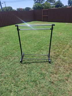 adjustable double-bar rolling garment rack