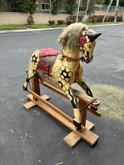 Antique Large Rocking Horse Rare Antique 