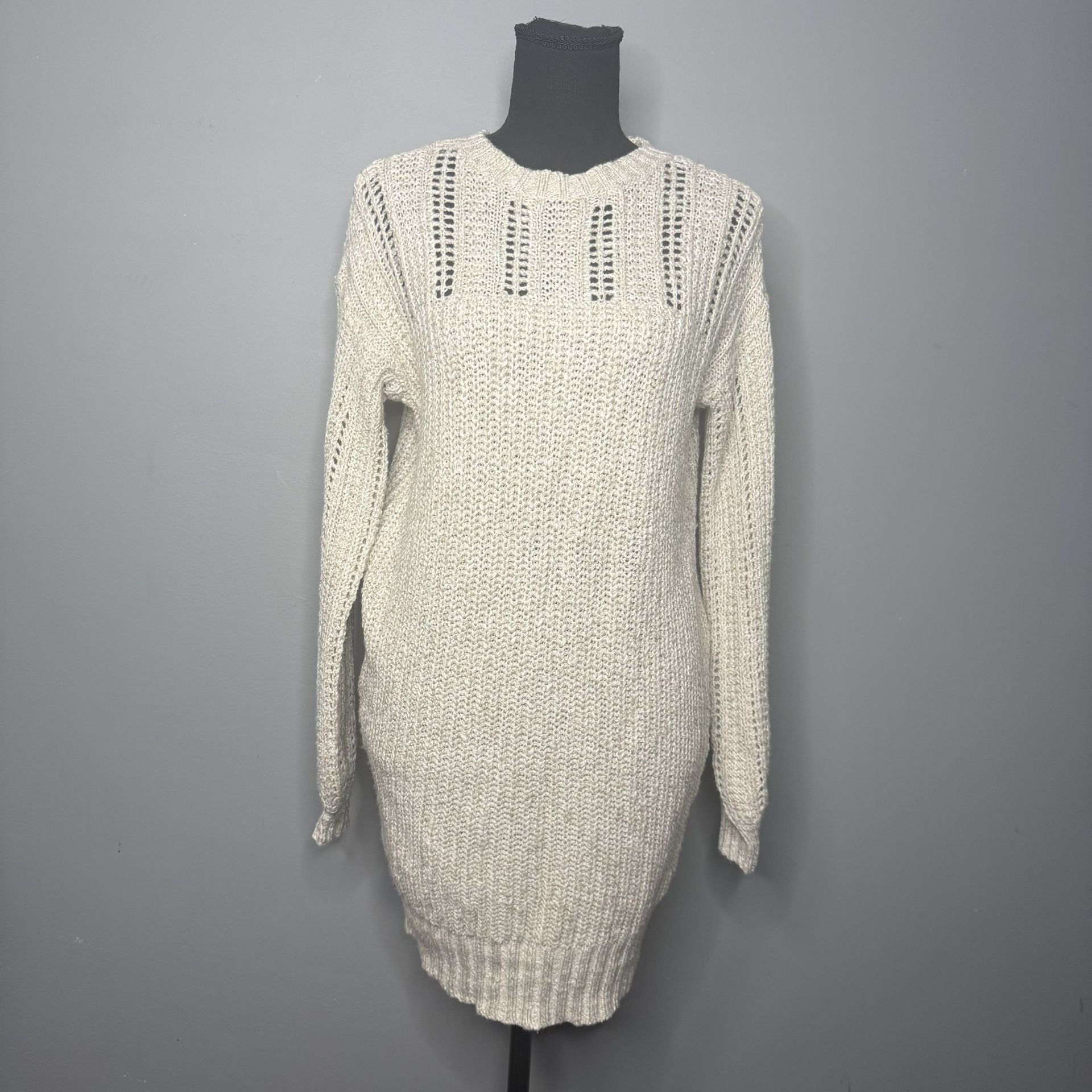 American Eagle Outfitters Cream Long Sleeve Dress