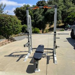 Fitness Gear Squat Rack Bench Olympic Bar 