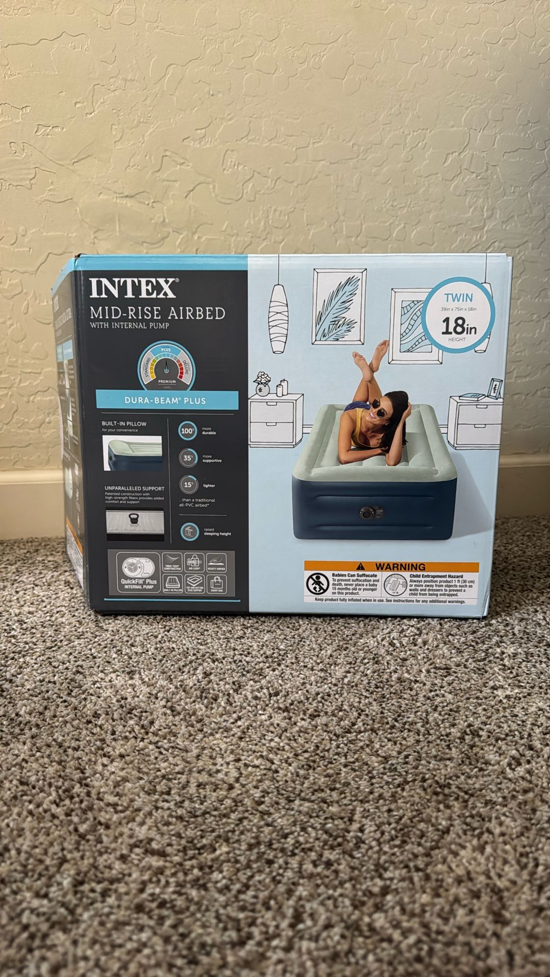 Intex Twin Air Mattress 18”