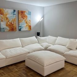 7 pieces high with performance fabric sectional/ L shape sofa including ottoman