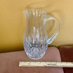 CRYSTAL PITCHER WITH HANDLE, GREAT GIFT (SALE)
