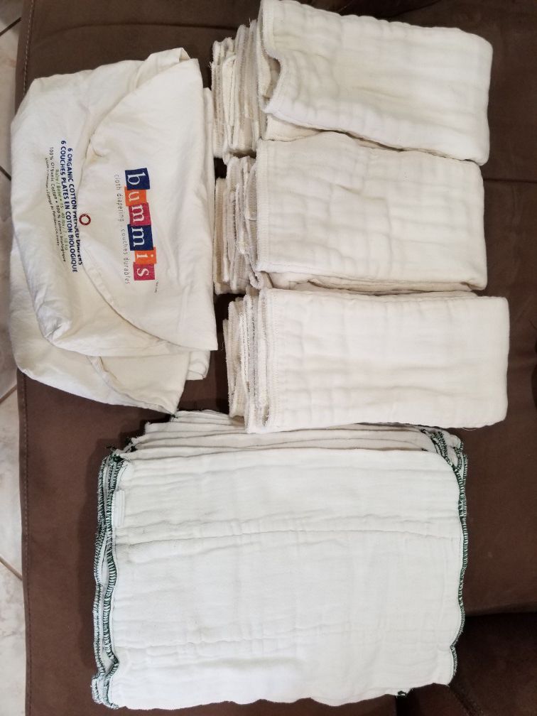 Organic cotton cloth diaper prefolds snappi