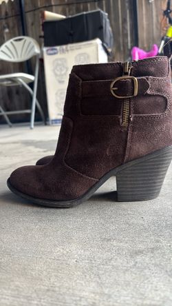 Brown Ankle Boots with Block Heel