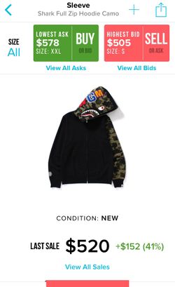 BAPE Shark Hoodie “Sleeve” DS