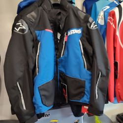 Motorcycle Jacket Black and Blue. Size medium